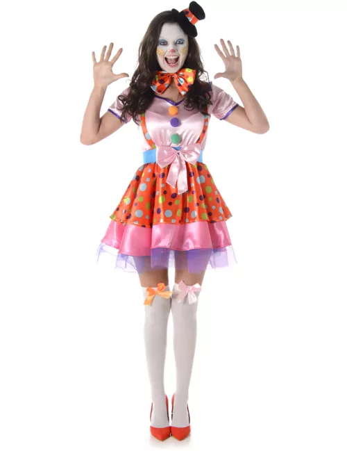 Photo du produit Déguisement clown à pois coloré femme