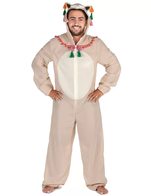 Photo du produit Déguisement combinaison à capuche lama homme