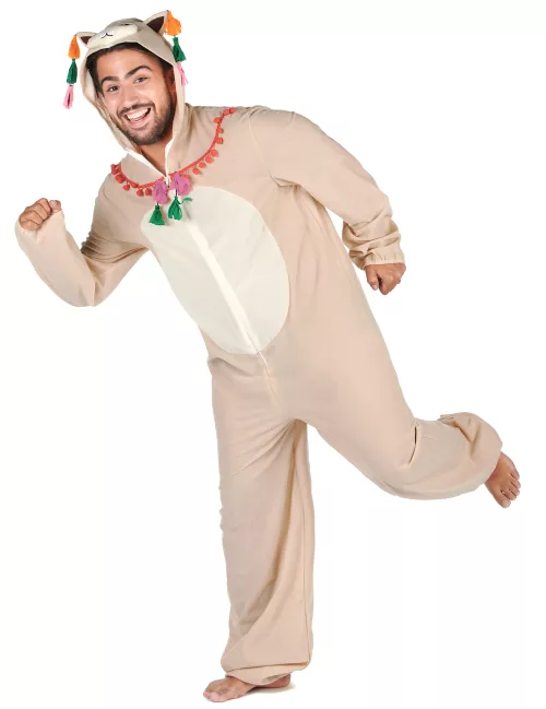 Photo du produit Déguisement combinaison à capuche lama homme