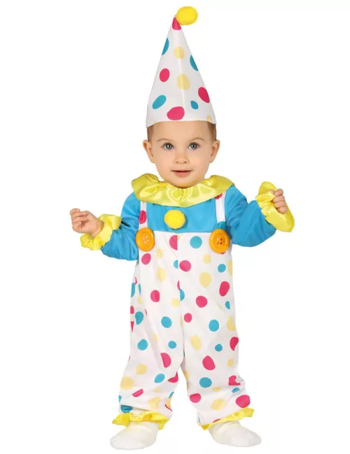 Photo du produit Déguisement combinaison clown à pois pastel bébé