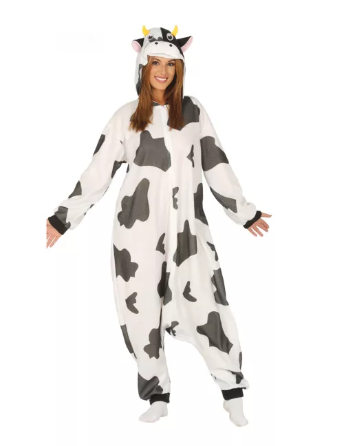Photo du produit Déguisement combinaison vache noire et blanche adulte