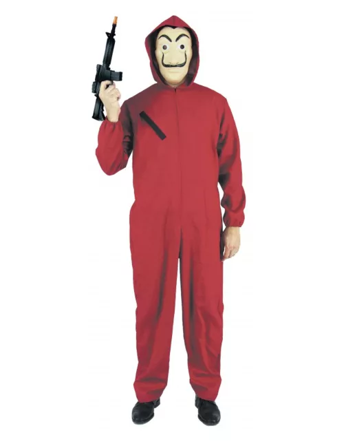 Photo du produit Déguisement combinaison voleur rouge adulte