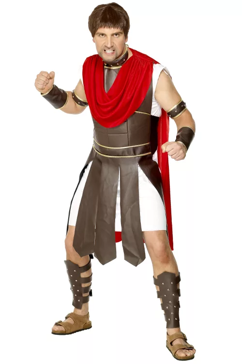 Photo du produit Déguisement gladiateur romain faux cuir marron homme