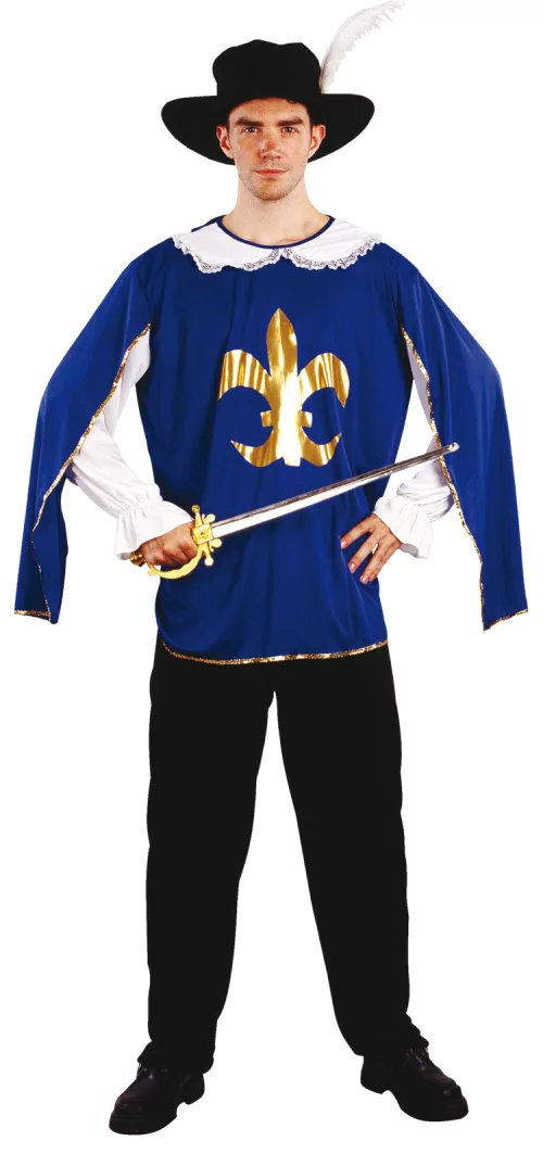 Photo du produit Déguisement mousquetaire bleu et noir homme