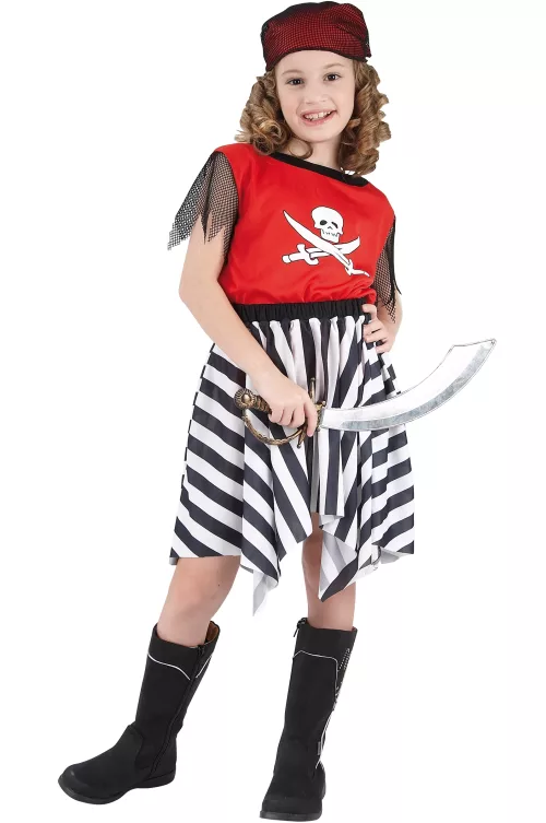 Photo du produit Déguisement pirate corsaire rouge fille