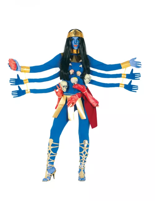 Photo du produit Déguisement déesse indou bleu 6 bras femme