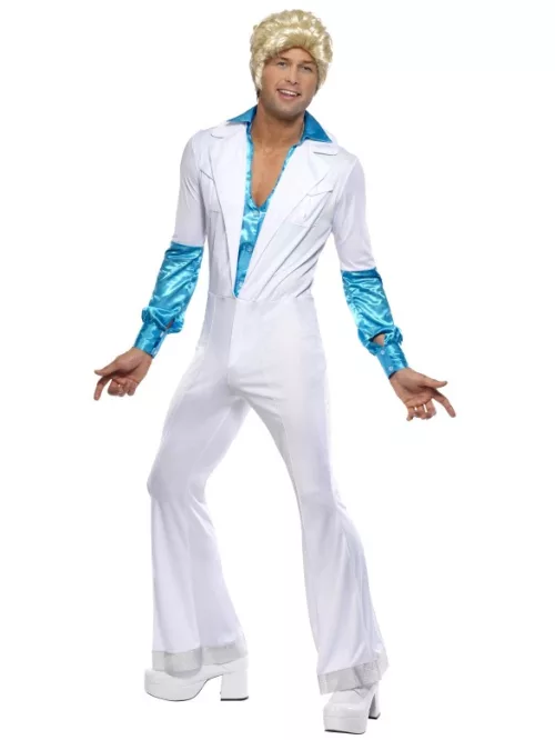 Photo du produit Déguisement disco blanc et turquoise homme
