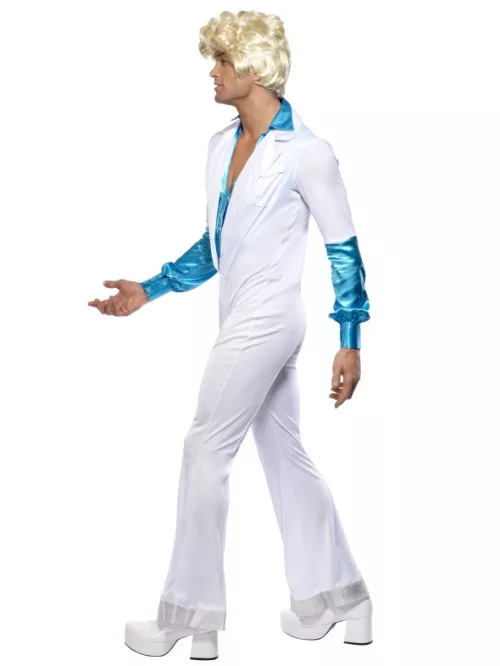 Photo du produit Déguisement disco blanc et turquoise homme