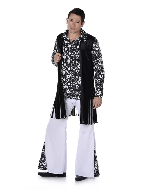 Photo du produit Déguisement hippie blanc et noir homme