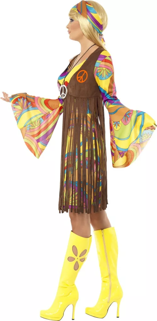 Photo du produit Déguisement hippie fleurs année 70 femme
