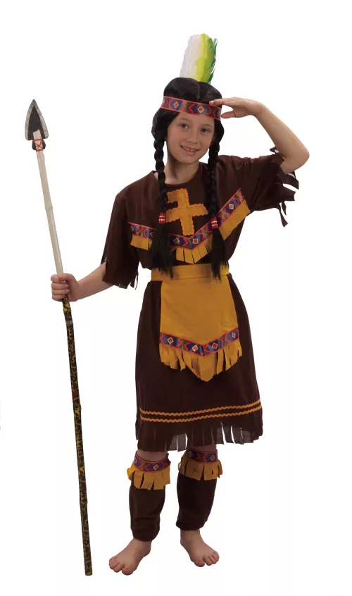 Photo du produit Déguisement indienne marron et jaune fille
