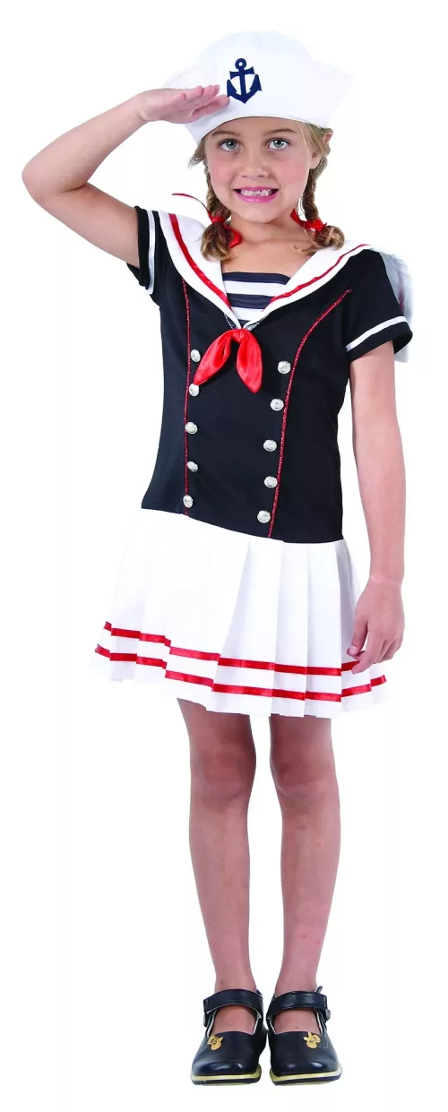 Photo du produit Déguisement marin noir et blanc fille