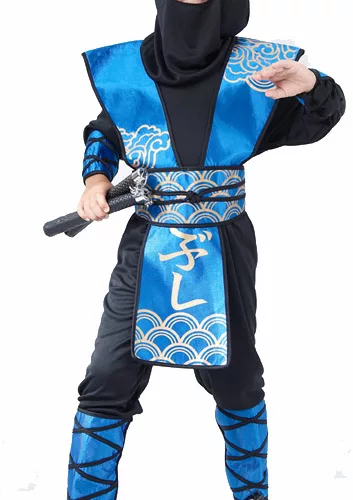 Photo du produit Déguisement ninja bleu et doré garçon