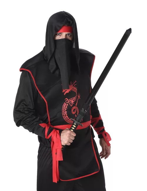 Photo du produit Déguisement ninja noir et rouge homme