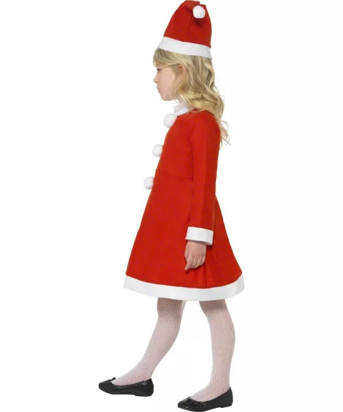 Photo du produit Déguisement Mère Noël robe pompons fille