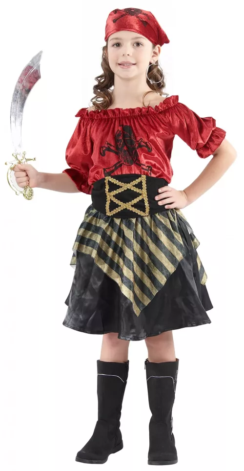 Photo du produit Déguisement pirate rayures dorées fille