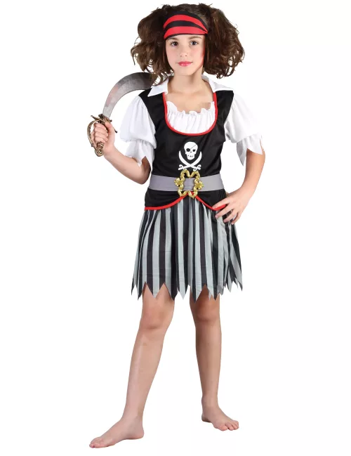 Photo du produit Déguisement pirate motif tête de mort fille