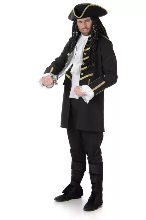 Photo du produit Déguisement pirate noir et doré homme