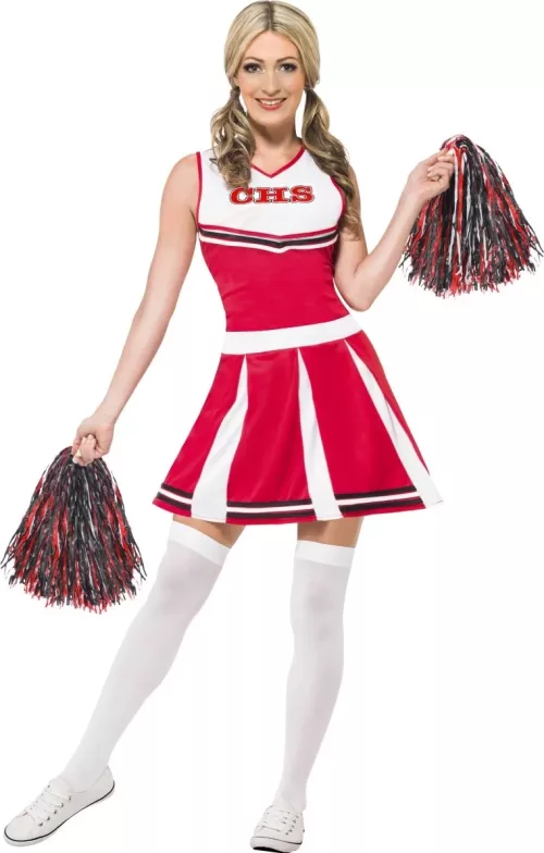 Photo du produit Déguisement pompom girl blanc et rouge femme