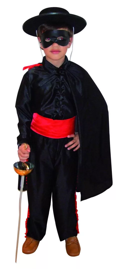 Photo du produit Déguisement justicier masqué noir effet satin garçon
