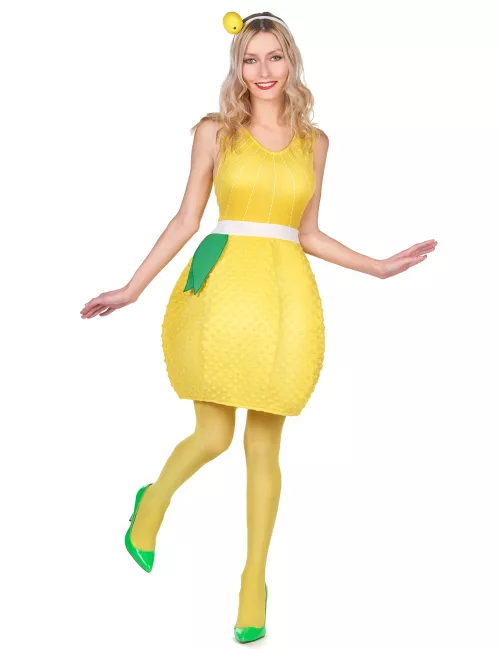 Photo du produit Déguisement robe citron jaune femme