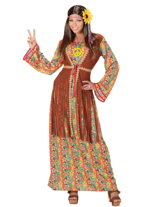 Photo du produit Déguisement robe longue hippie à franges femme