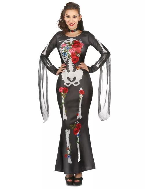 Photo du produit Déguisement robe squelette femme Dia De los Muertos