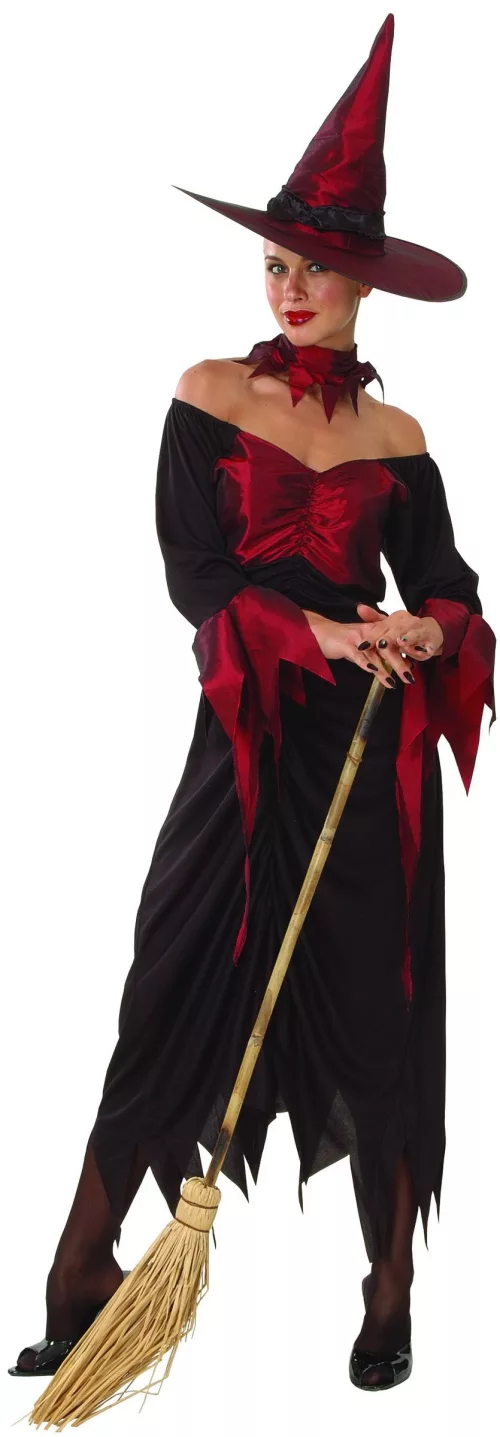 Photo du produit Déguisement sorcière rouge et noire femme Halloween