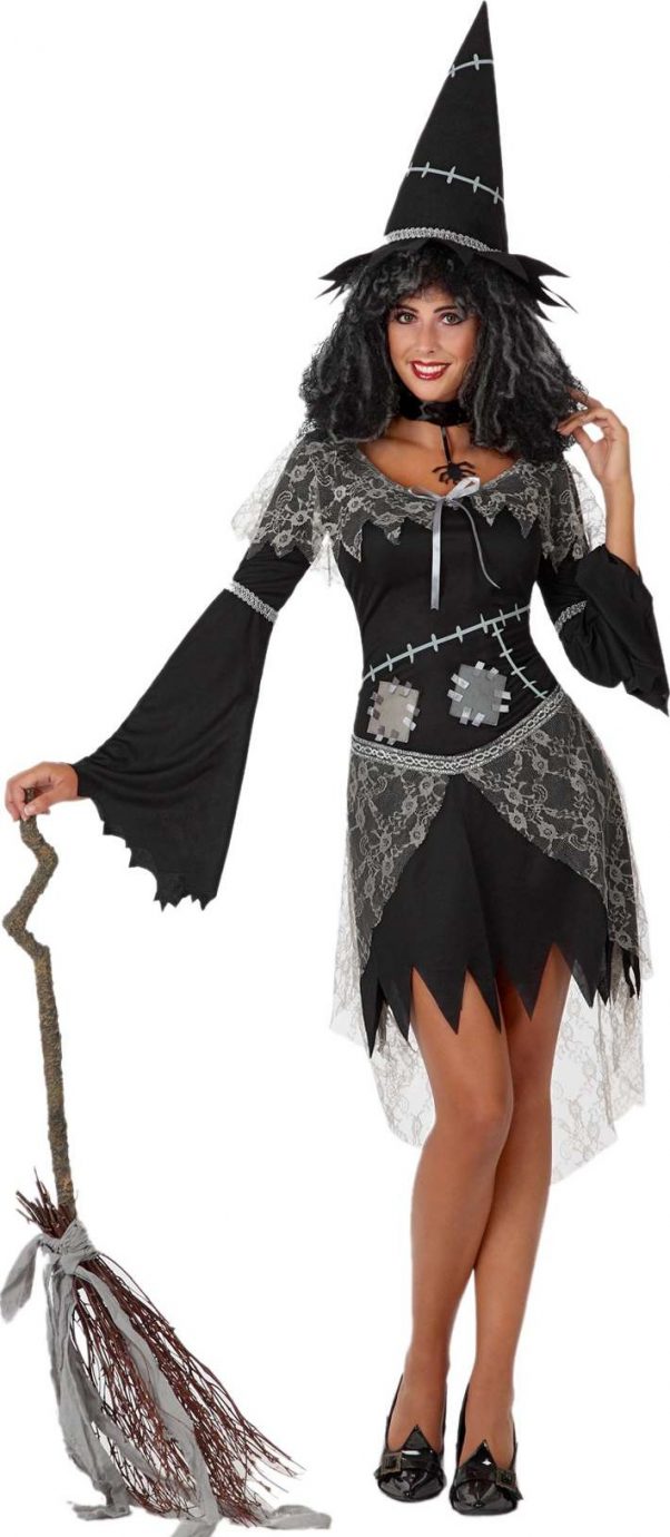 Photo du produit Déguisement sorcière grise et noire femme Halloween