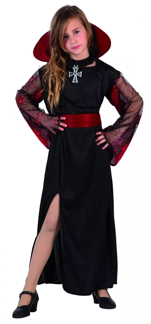 Photo du produit Déguisement vampire classique noir et rouge fille