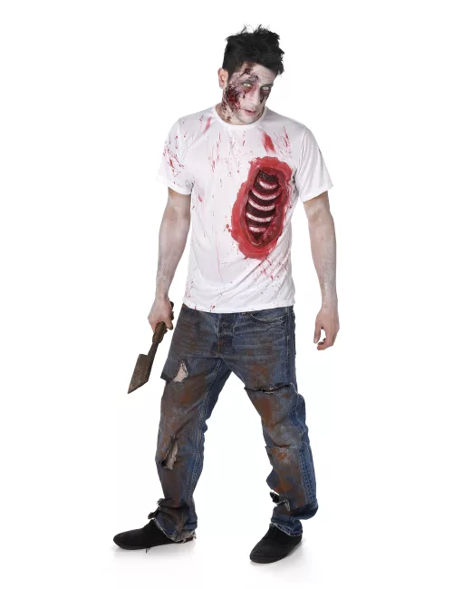 Photo du produit Déguisement zombie avec côtes en latex homme