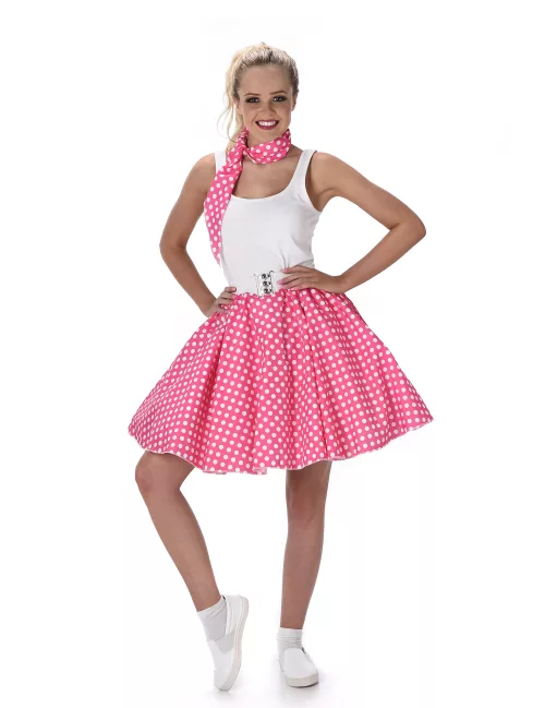 Photo du produit Déguisement années 50 rose à pois femme