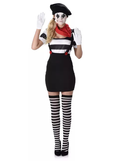 Photo du produit Déguisement mime noir et blanc femme