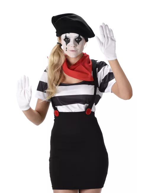 Photo du produit Déguisement mime noir et blanc femme