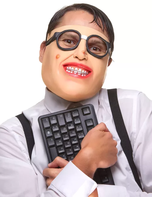 Photo du produit Demi-Masque en latex geek adulte