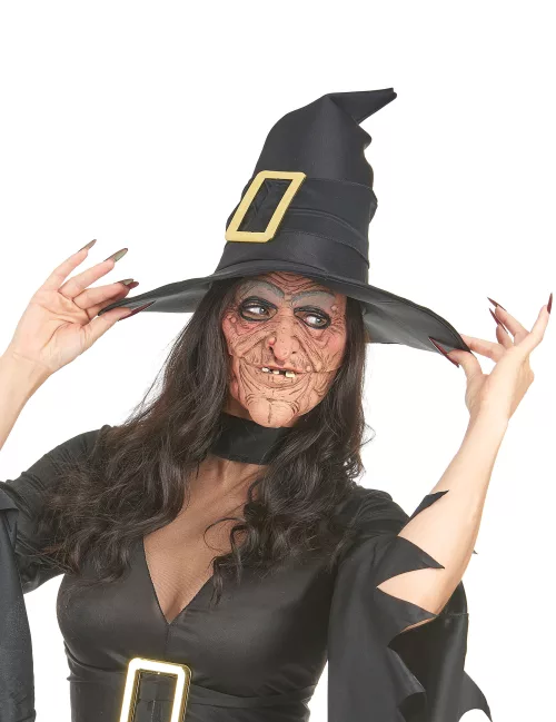 Photo du produit Demi masque latex nez et menton sorcière adulte