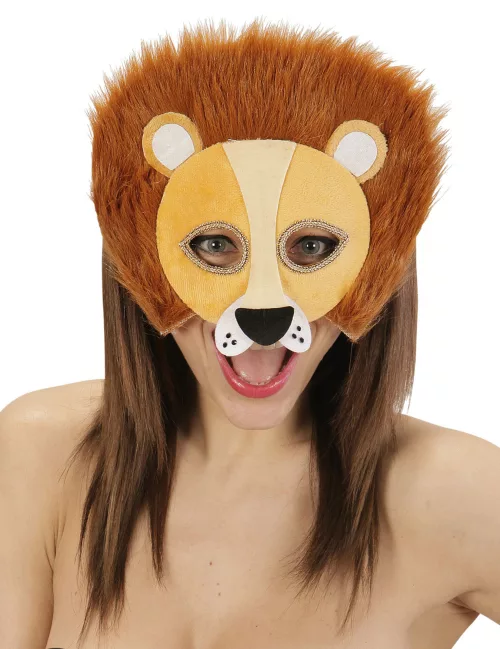 Photo du produit Demi masque peluche lion adulte