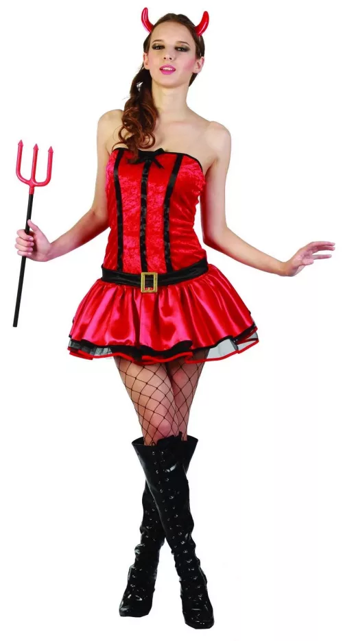 Photo du produit Déguisement diablesse rouge velours sexy femme