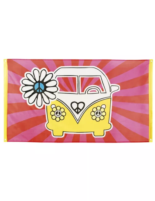 Photo du produit Drapeau Hippie Flower Power 90 x 150 cm