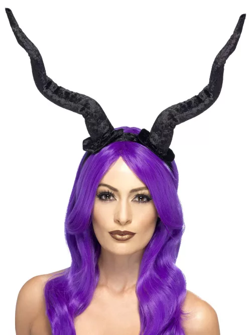 Photo du produit Serre-tête démon grandes cornes démoniaques Halloween