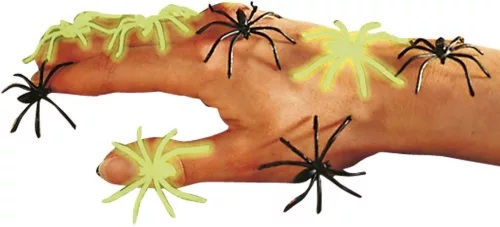 Photo du produit Fausses araignées noires et phosphorescentes Halloween
