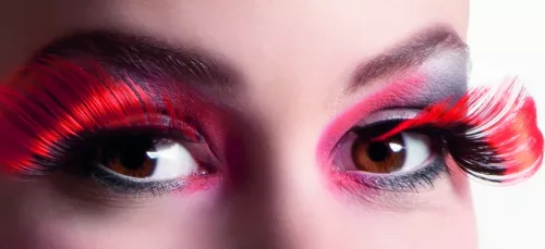 Photo du produit Faux cils XL noirs et rouges adulte