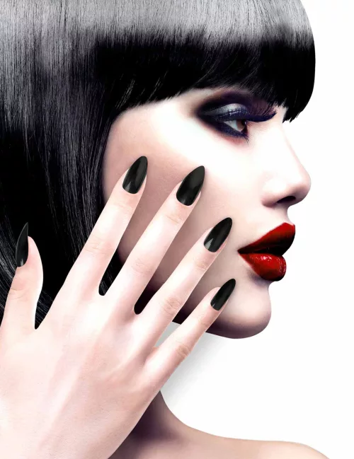 Photo du produit Faux ongles noirs adhésifs adulte
