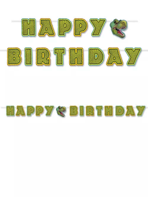 Photo du produit Guirlande à assembler Happy Birthday thème Dinosaures