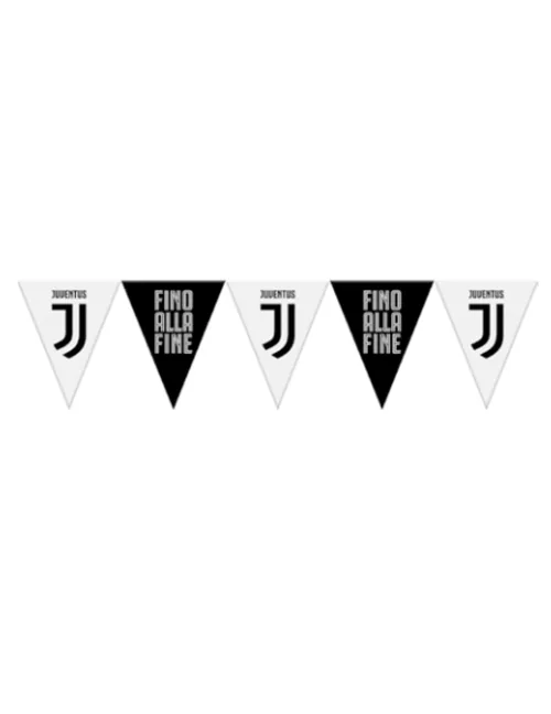 Photo du produit Guirlande à fanions en plastique Juventus noire et blanche