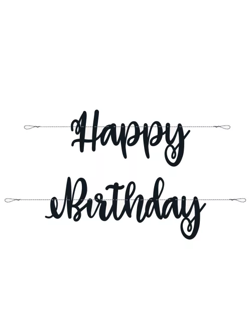 Photo du produit Guirlande en carton happy birthday noire 2,13 m