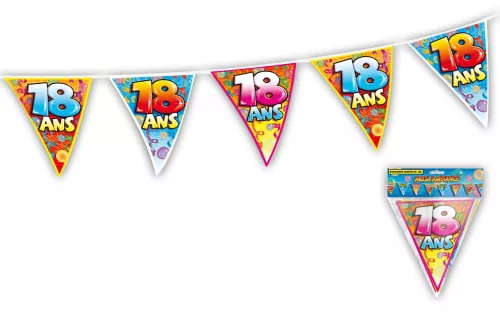 Photo du produit Guirlande fanions anniversaire 18 ans