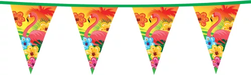 Photo du produit Guirlande fanions Hawaï flamant rose
