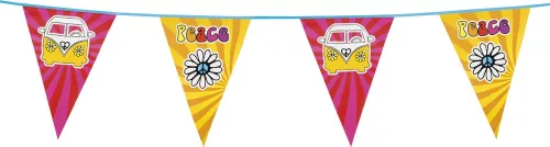Photo du produit Guirlande fanions Hippie Flower Power 6 m