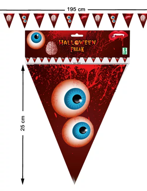 Photo du produit Guirlande à fanions Meurtre d'Halloween 190 cm